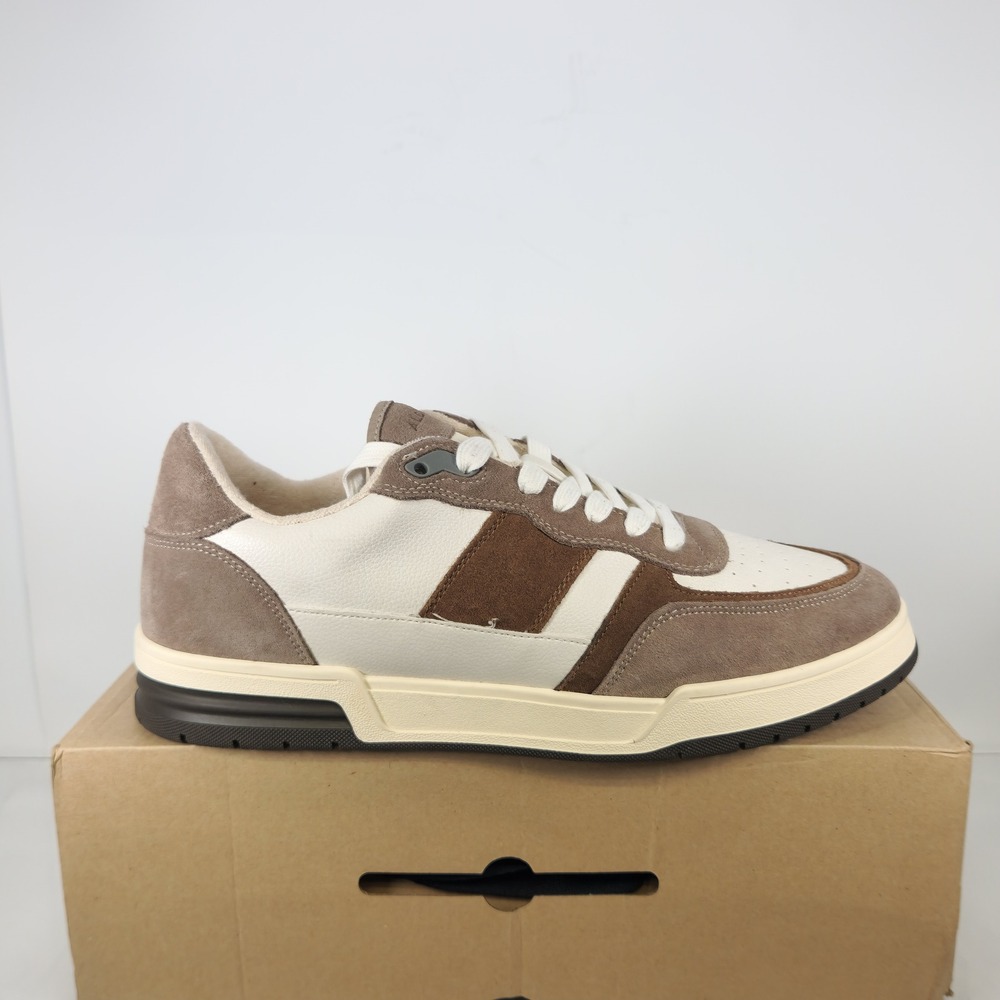 Aldo Topper Sneaker Mens Size 13 Brown White Leather Suede Low Top Shoes